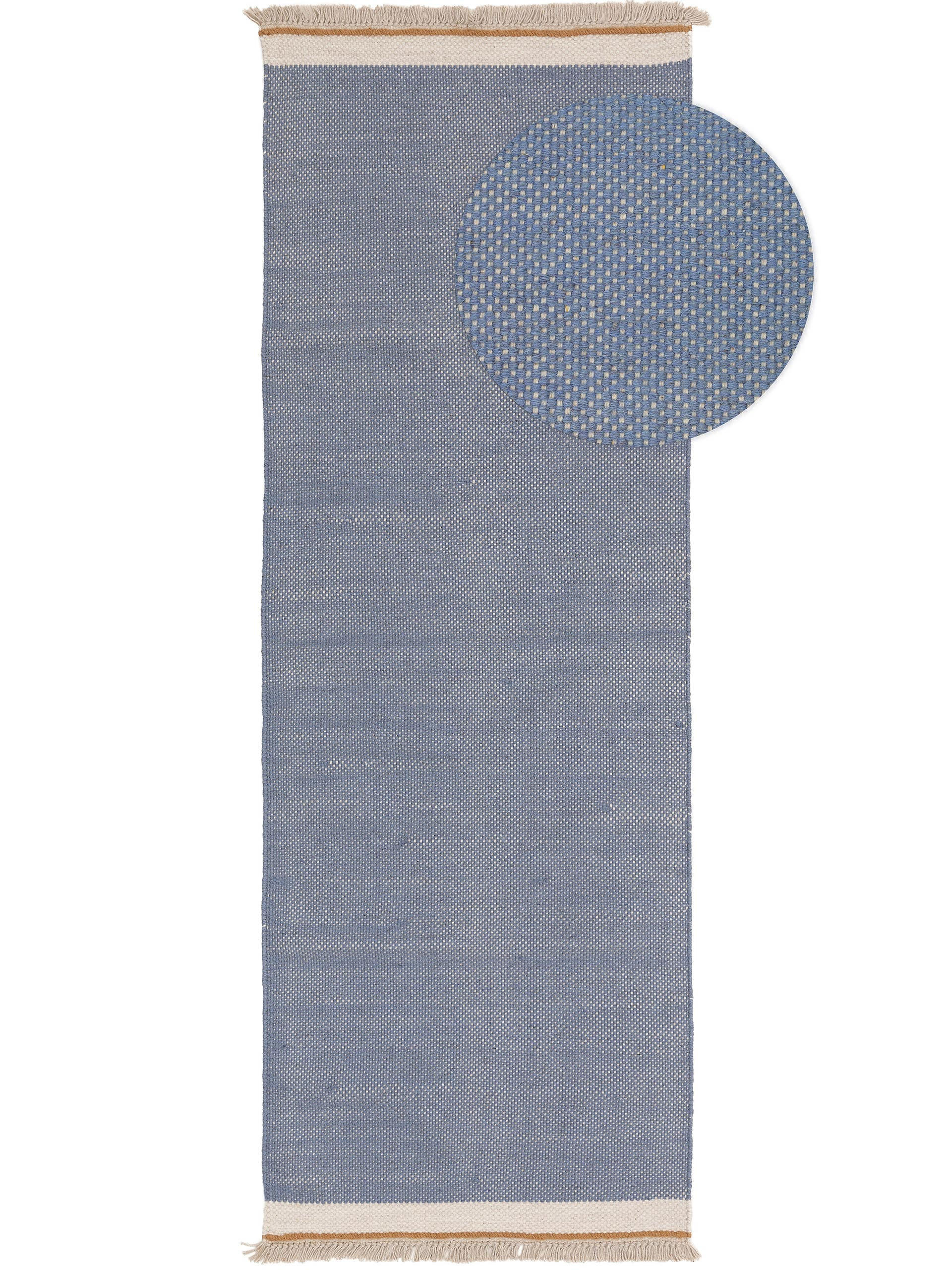 WOLLTEPPICH-LÄUFER Karla Blau 70x200 cm - Blau, Textil (70/200cm) - benuta Pop