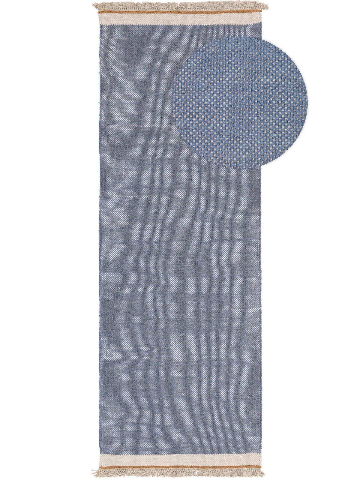 WOLLTEPPICH-LÄUFER Karla Blau 70x200 cm - Blau, Textil (70/200cm) - benuta Pop