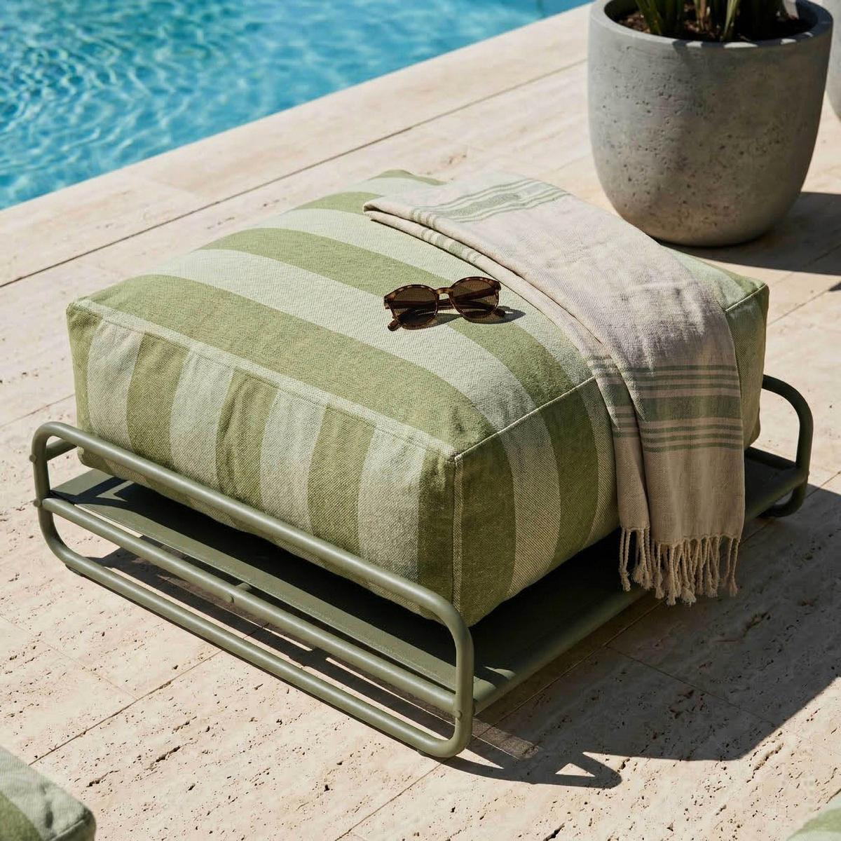 GARTENHOCKER kaktusgrun - Grün, Textil (97/42/97cm) - Oviala