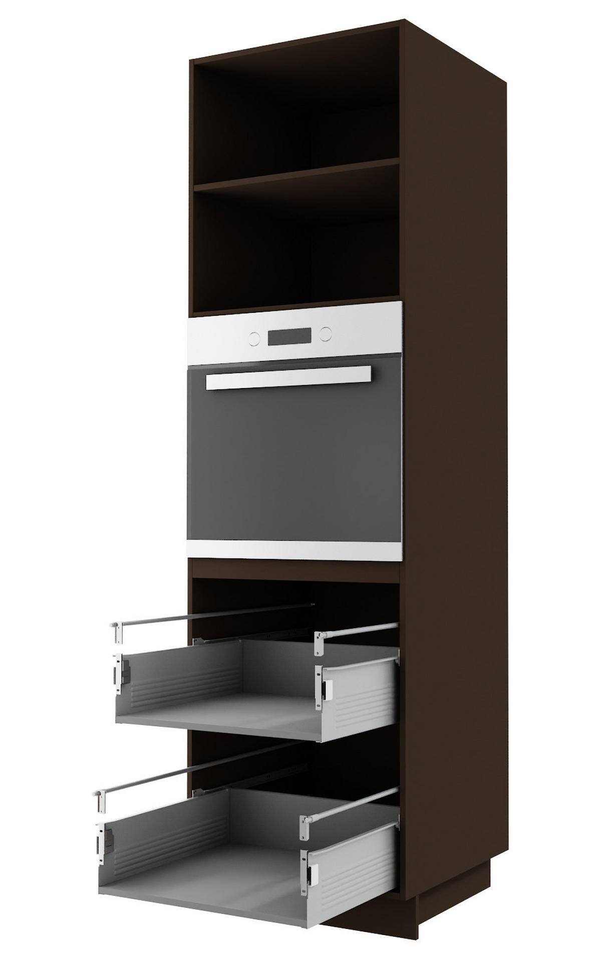 BACKOFENHOCHSCHRANK Kvantum D14/RU/2M/356 Dust Grey Matt / Lava Matt 60 / 59 / 207cm - Dunkelgrau/Grau, Holz/Holzwerkstoff (60/207/59cm) - Feldmann-Wohnen
