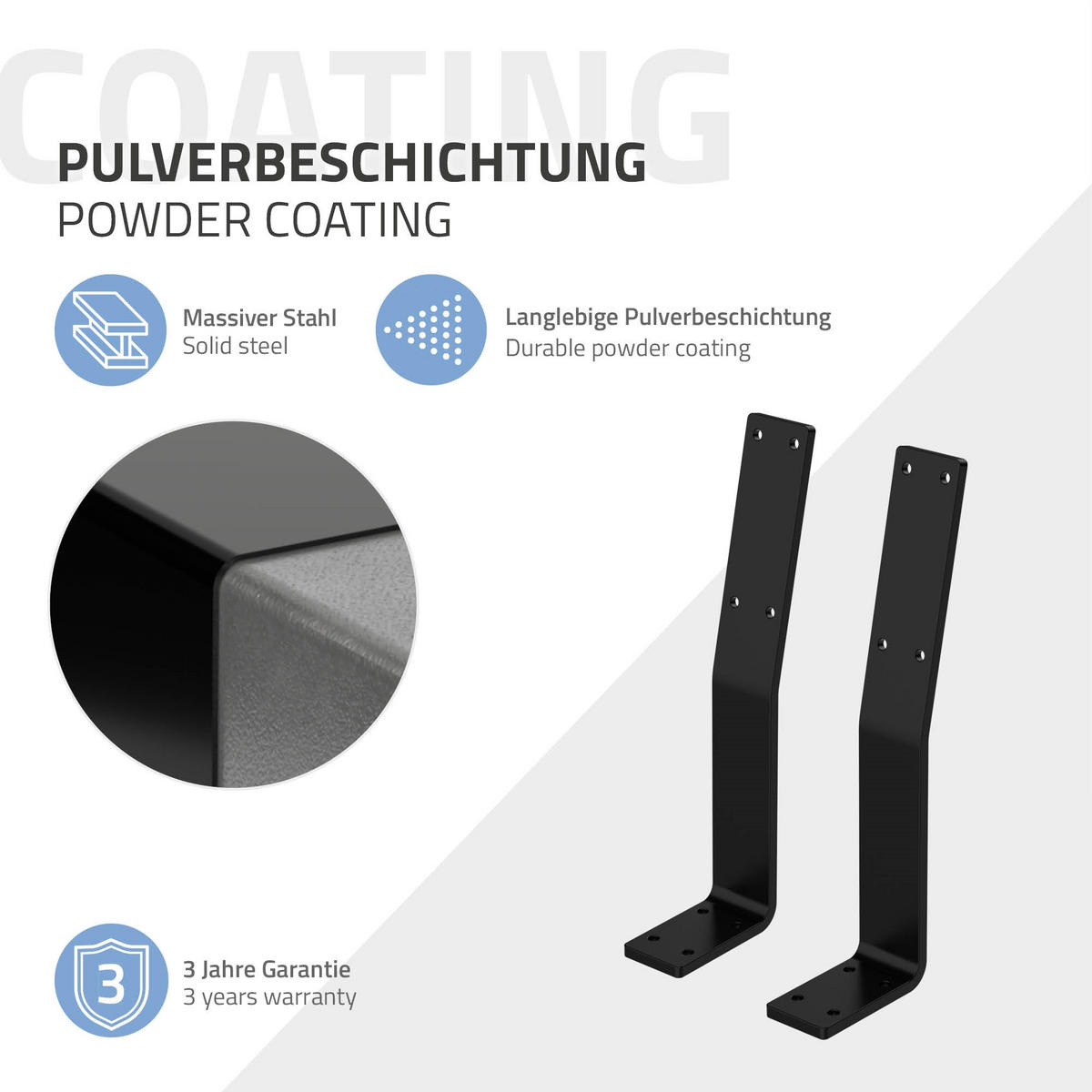 RÜCKENLEHNENHALTERUNG - Schwarz, Metall (5/34.5/10cm) - ML-DESIGN