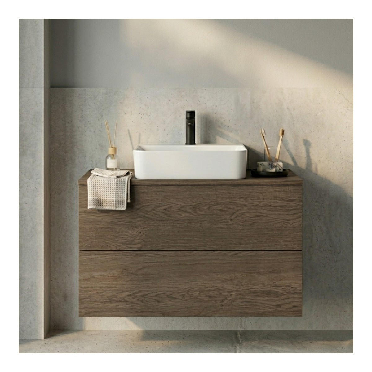 WASCHTISCHUNTERSCHRANK Color 2S 60 Baltic Storm - Walnussfarben, Holzwerkstoff (60/50/45cm) - mzm24