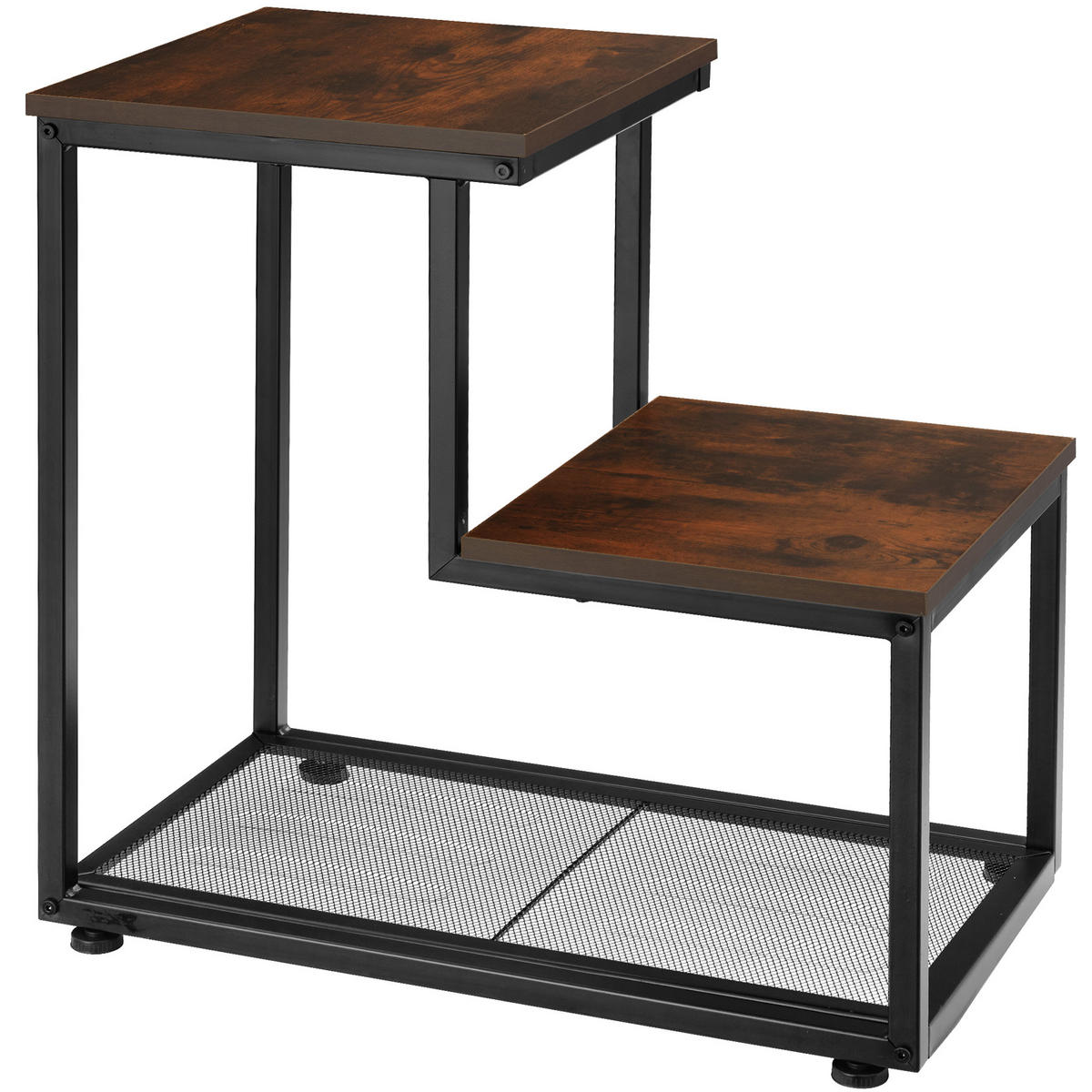 BEISTELLTISCH Halifax,60,5 x 35,5 x 60,5 cm,Industrial Holz dunkel, rustikal - Rostfarben, Holz (60.5/35.5/60.5cm) - tectake