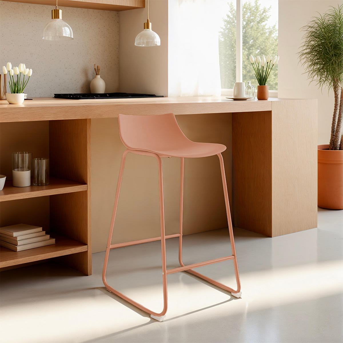 BARHOCKER - Metall - Terrakotta - 4er-Set - Terracotta, Metall (47/82/48cm) - Drawer