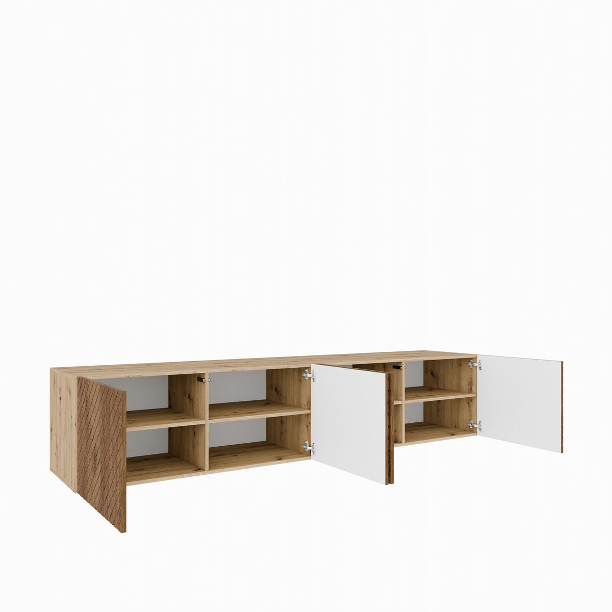 TV-SCHRANK Nicole 200 cm (2x100) viertürig, artisan, catania - Eiche Artisan/Braun, Kunststoff (200/41/41cm) - Margaret Hadas24