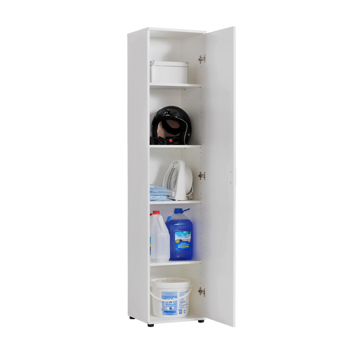 MEHRZWECKSCHRANK mit 1 Tür & 4 Einlegeböden in weiß - Weiß, Holzwerkstoff (40/184/35cm) - Home Collective