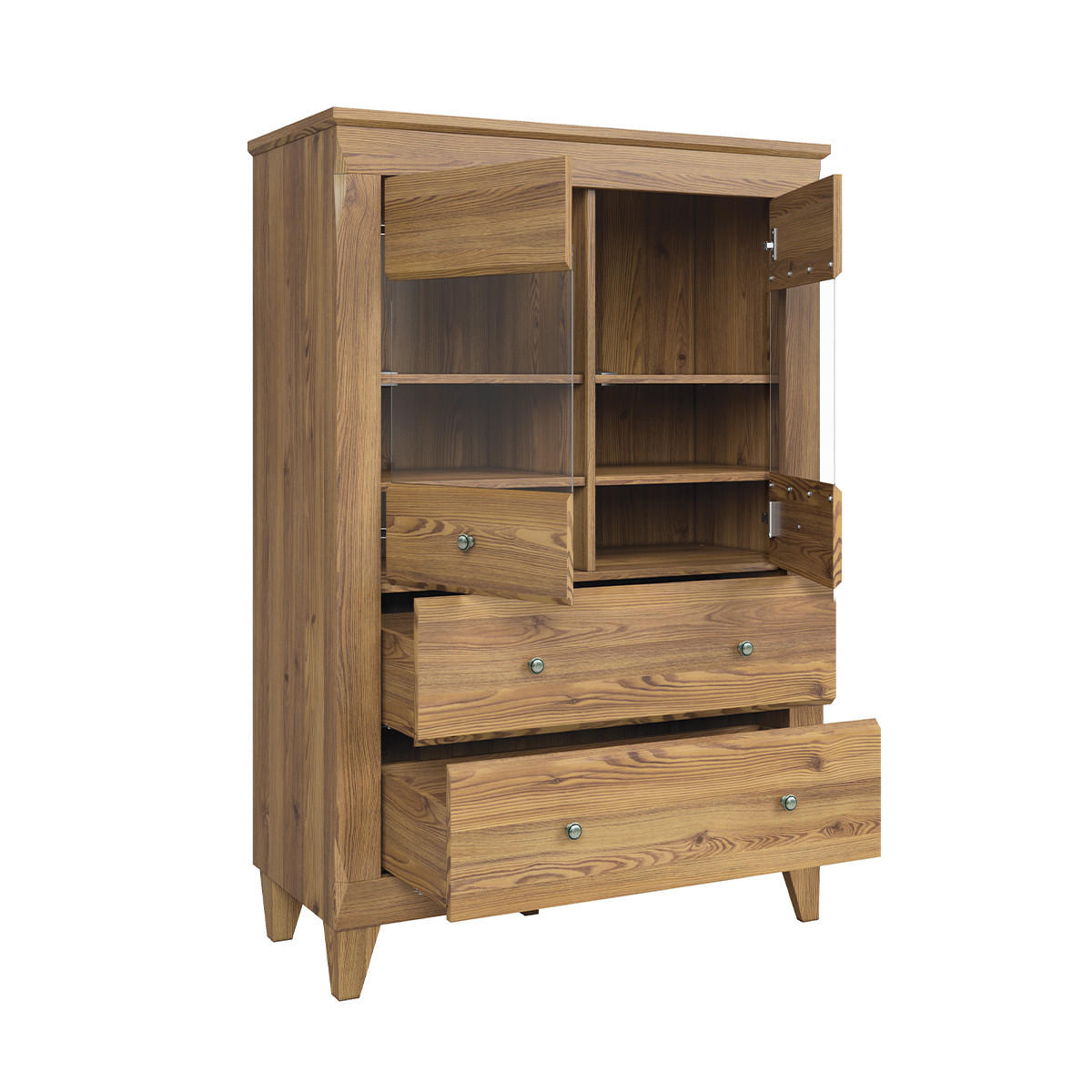 VITRÍNA Raya Dřevo - hnědá, kompozitní dřevo (102/150/47cm) - Petits-meubles