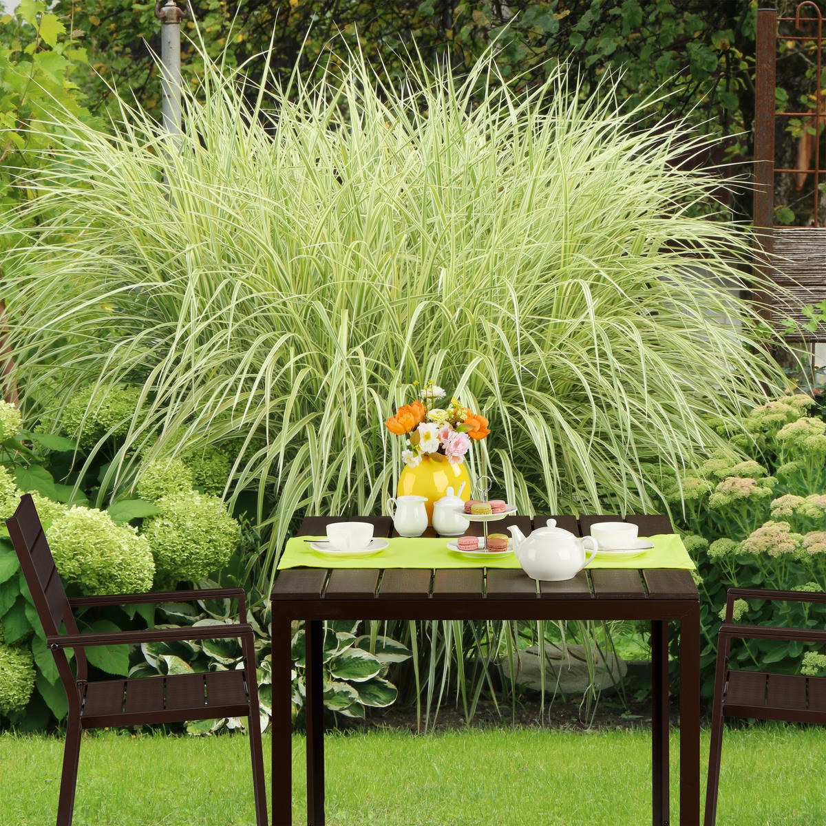 GARTENTISCH - Braun, Kunststoff/Metall (77.5/77.5/74.5cm) - Relaxdays