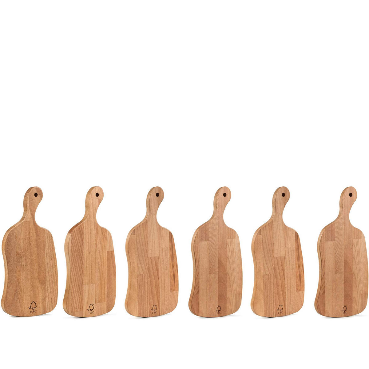 SCHNEIDEBRETT Holz Buche geölt LIVO 6-tlg - Buchefarben, Holz (16/33cm) - KONSIMO®