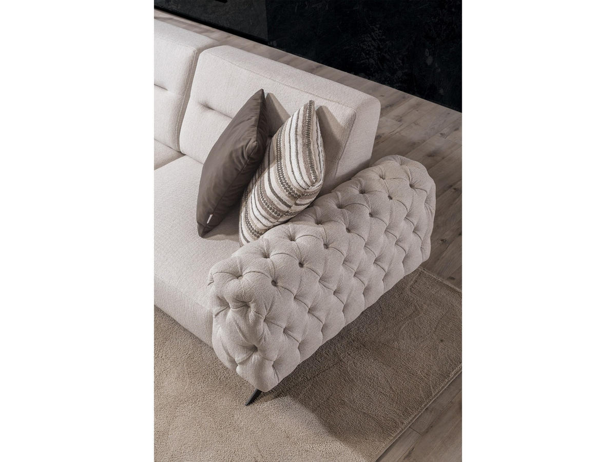 SOFA Havana 2-Sitzer Samt Creme - Beige, Textil/Metall (195/87/95cm) - Villa Möbel
