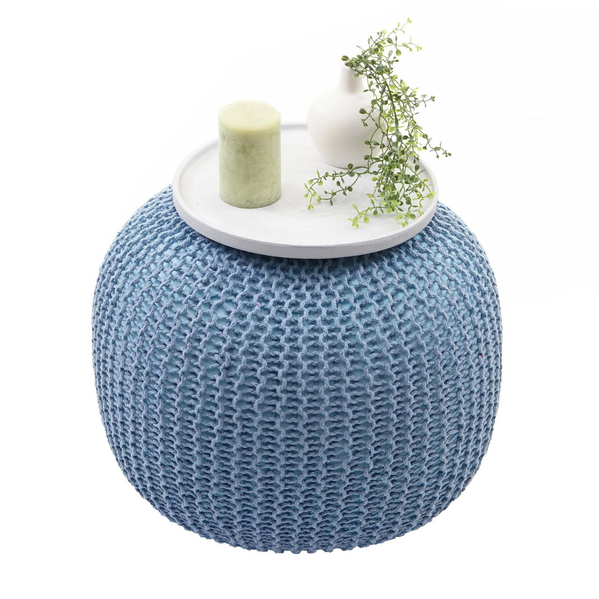 POUF Blau - Blau, Textil (50/40/50cm) - MCW