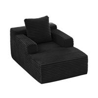 SCHLAFSESSEL DE-34916 Cord mit Schlaffunktion Schwarz - Schwarz, Textil (81/50/117cm) - ComfortXL
