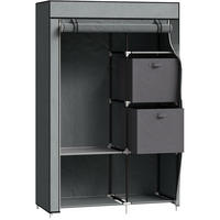 KLEIDERSCHRANK 102/42,5/162,5 cm in Dunkelgrau mit Kleiderstange und 6 Fächern - Dunkelgrau, Metall (102/162.5/42.5cm) - BEAOK