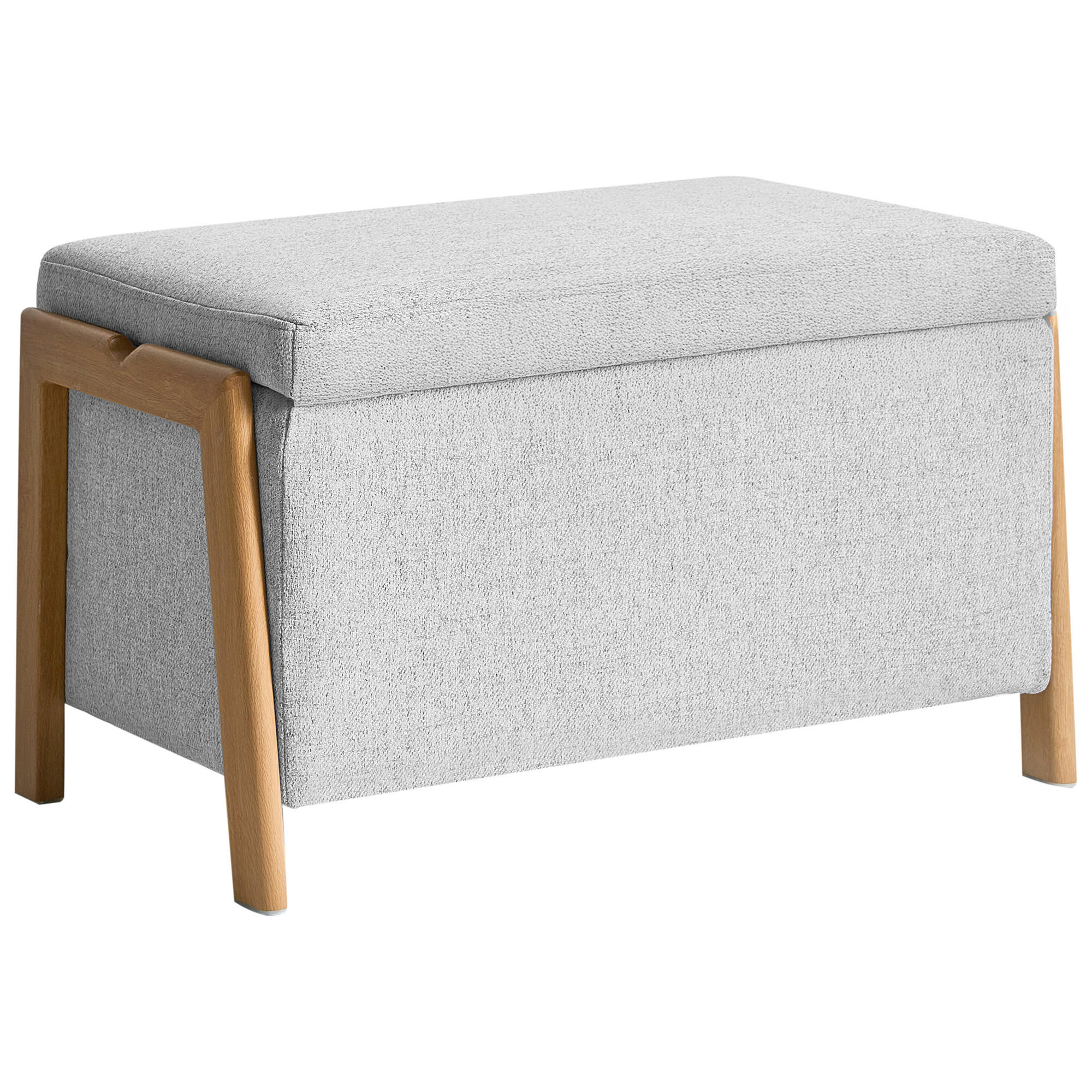 SITZBANK Grau Edland - Hellgrau/Braun, Textil (75/44/43cm) - Beliani