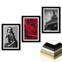 WANDBILDER 3er-Set - 20x30 cm Schwarzer Rahmen - Pariserin mit Eiffelturmbrille - Schwarz, Kunststoff (20/30cm) - ArtPrintCave