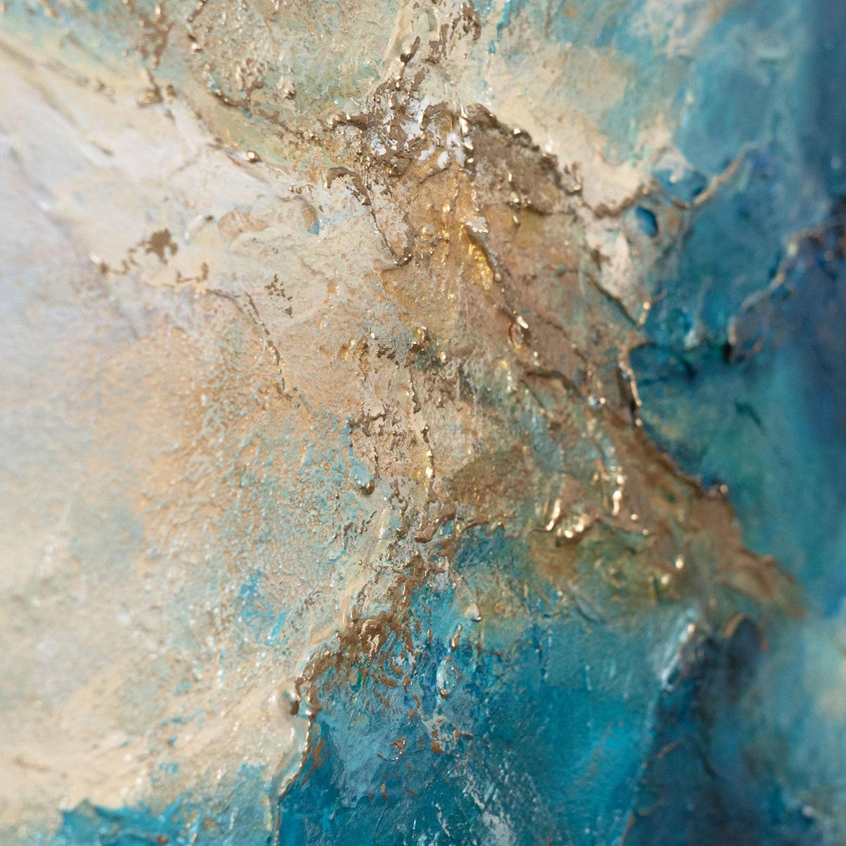 GEMÄLDE Glanz der Wellen Schattenfugenrahmen Beige 140x100 cm - Beige, Holz (140/100cm) - YS-art gallery