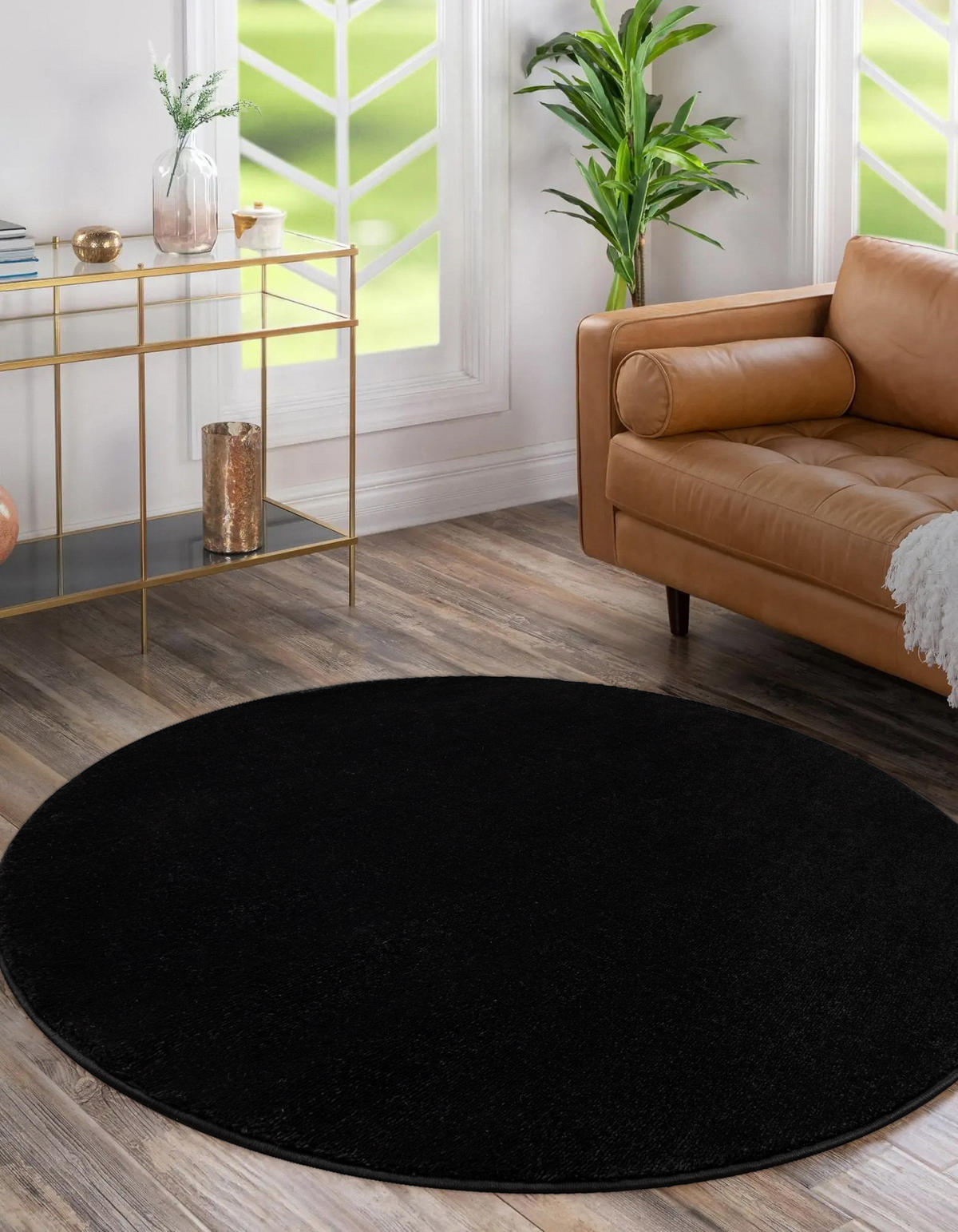 TEPPICH Softy 120 cm - Schwarz, Textil (120/120cm) - rugsX
