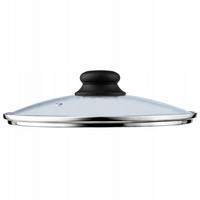 DECKEL mit Schwarz Silikongriff, 20 cm - Transparent, Glas (20cm) - KADAX