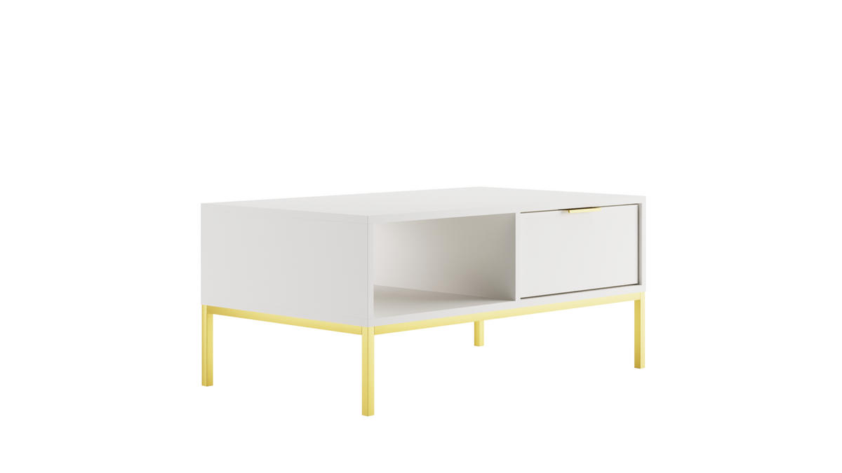 COUCHTISCH Austin II 60/45,4/100 cm - Goldfarben/Weiß, Holzwerkstoff (100/60/45cm) - Kocot Kids