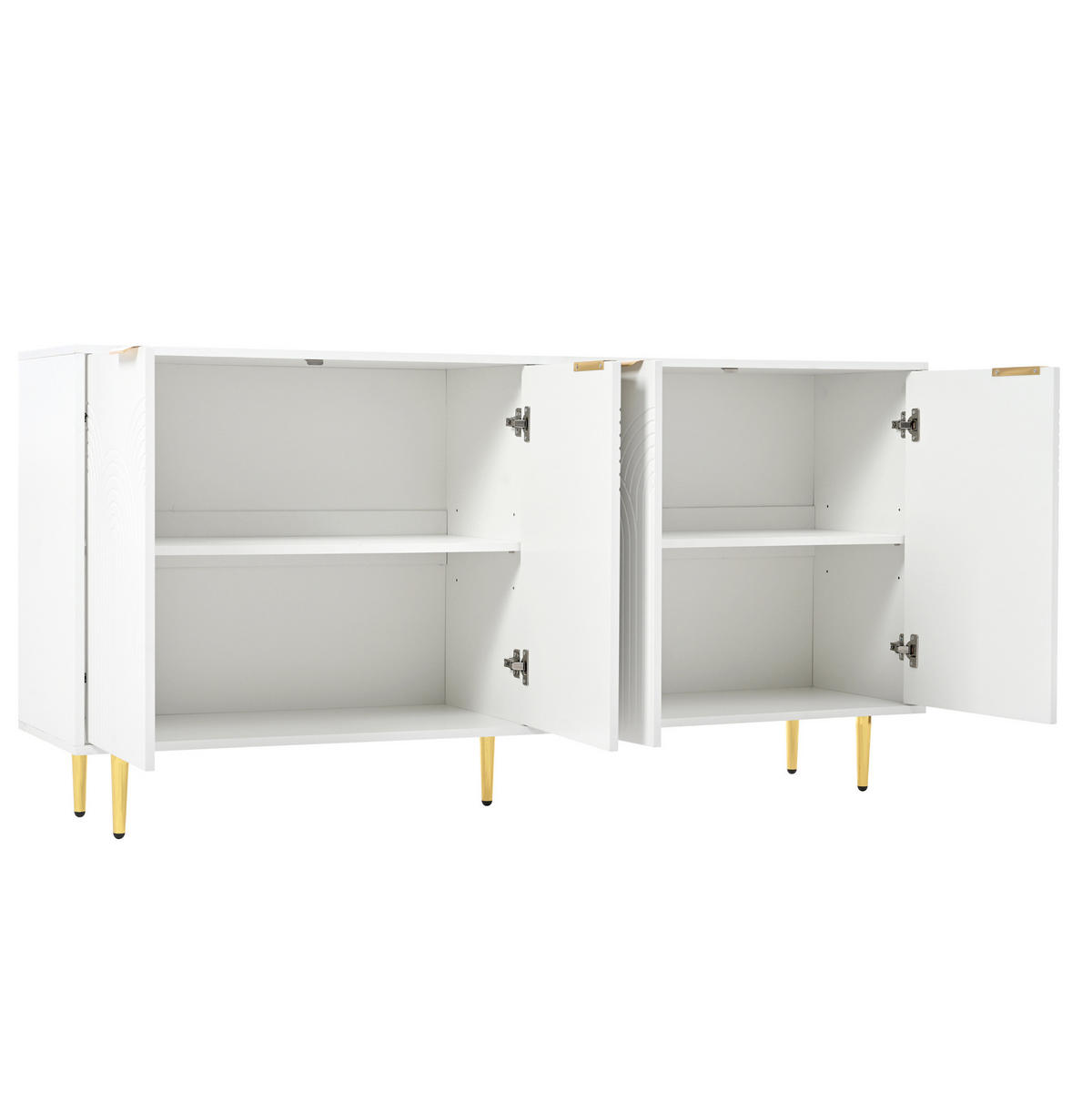 SIDEBOARD 160/40/80 cm in Weiß mit 4 Türen und verstellbaren Einlegeböden - Weiß, Holzwerkstoff (160/80/40cm) - Flora Grace