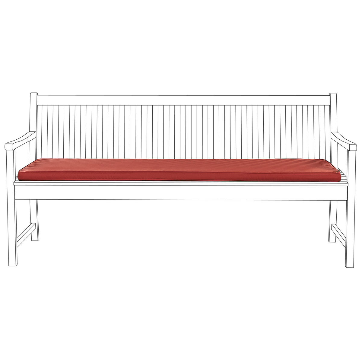SITZBANKPOLSTER KISSEN Rot Vivara - Rot, Textil (169/5/50cm) - Beliani