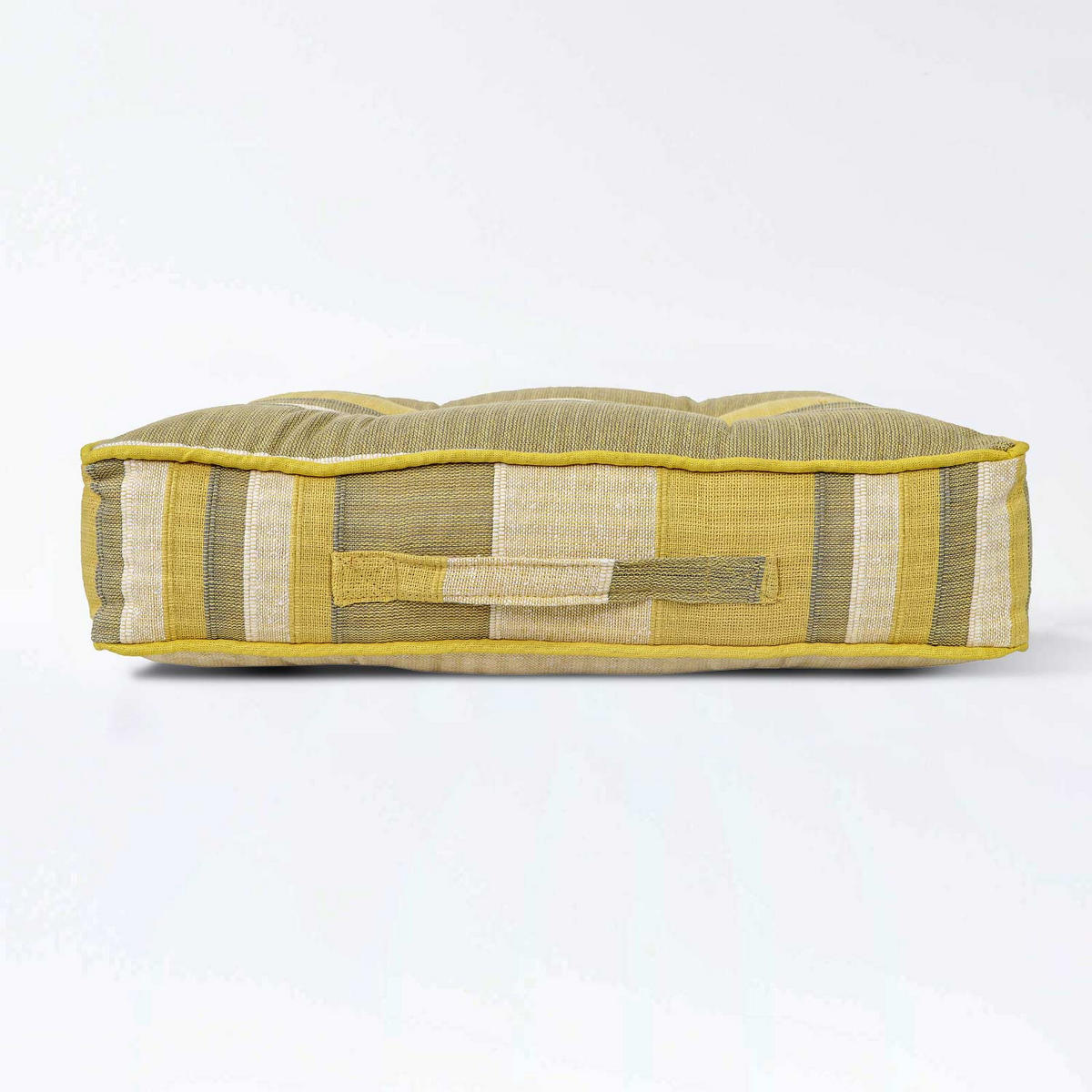 SITZKISSEN Morocco gelb gestreift 40/40/8 cm - Gelb, Textil (40/40/8cm) - Homescapes