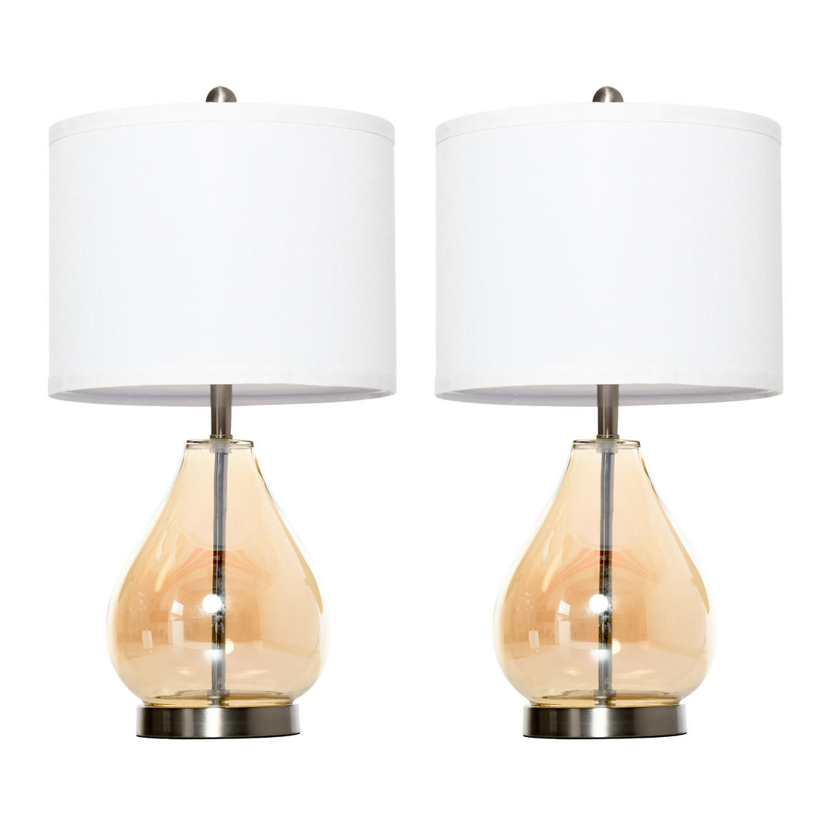 TISCHLAMPEN, Tischleuchten, Bernstein - Multicolor, Metall (30/30/56cm) - HOMCOM