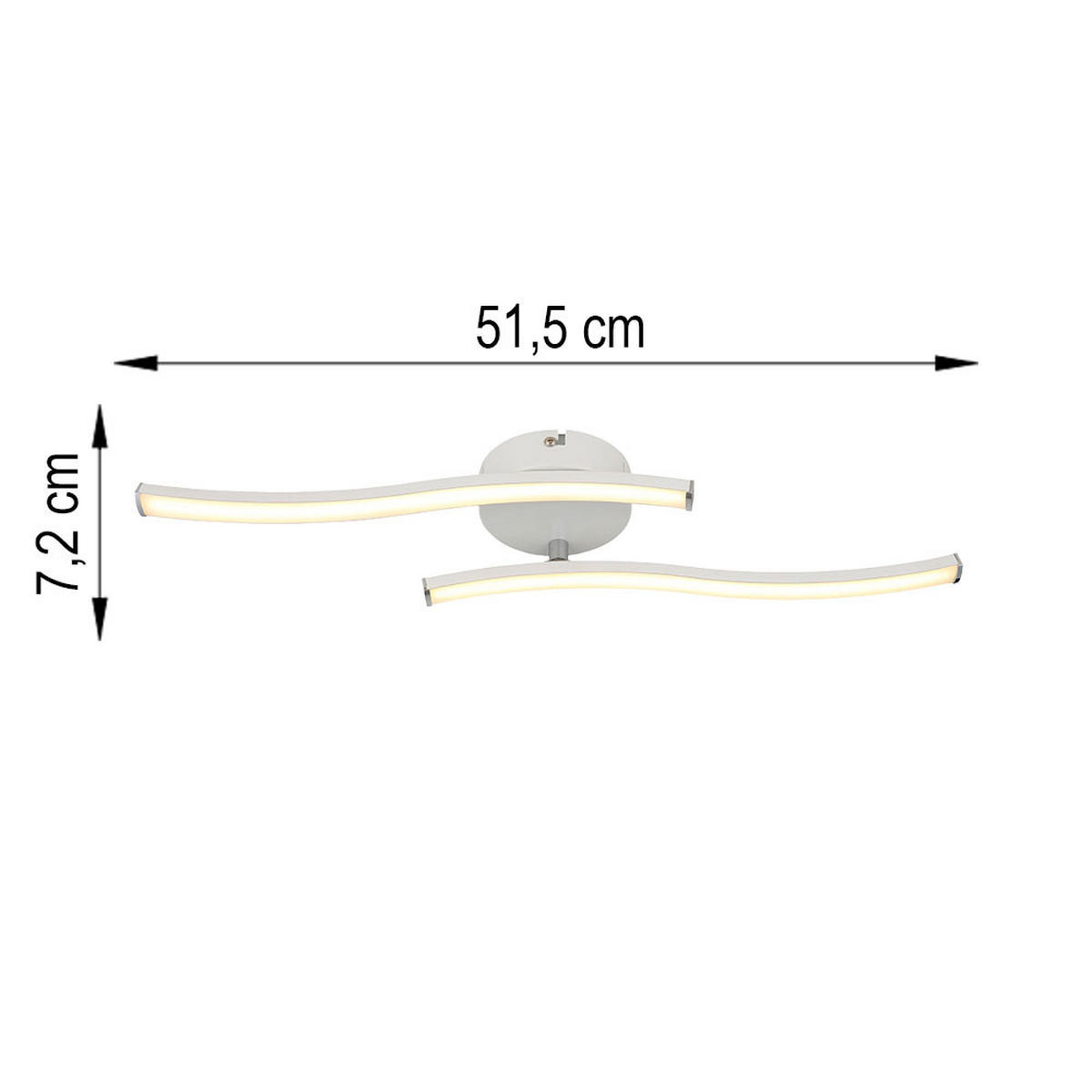 LED DECKENLEUCHTE TYLER Weiß - Weiß, Kunststoff (51.5/10/7.2cm) - Globo Lighting
