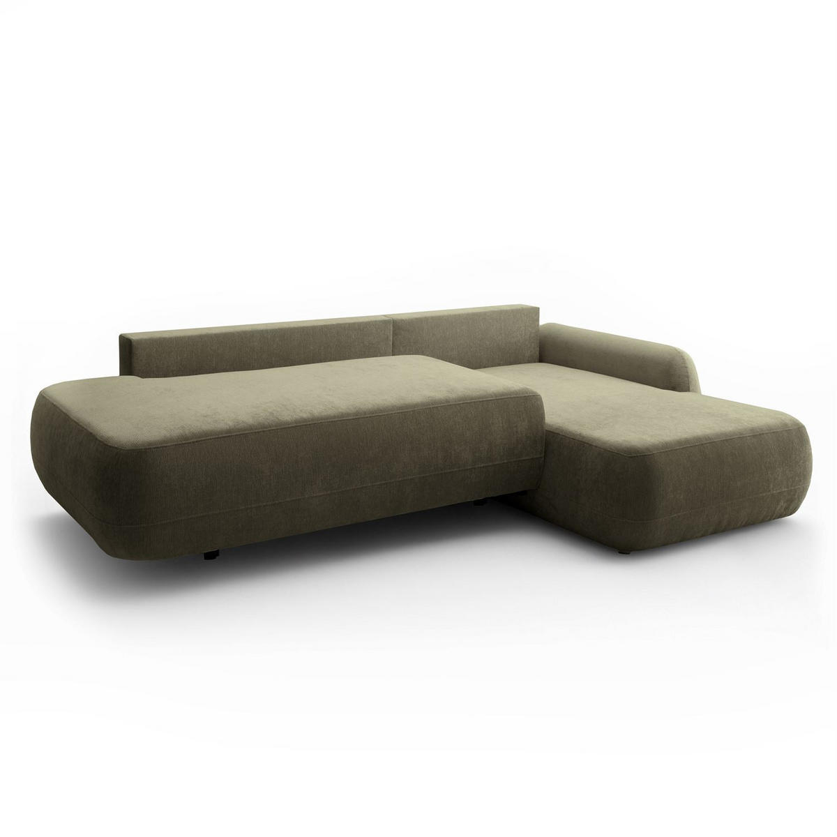 ECKSOFA GOYA mit Schlaffunktion und Bettkasten, Rechte, Perfect Harmony 39 - Waldgrün, Textil (302/184cm) - Lookway