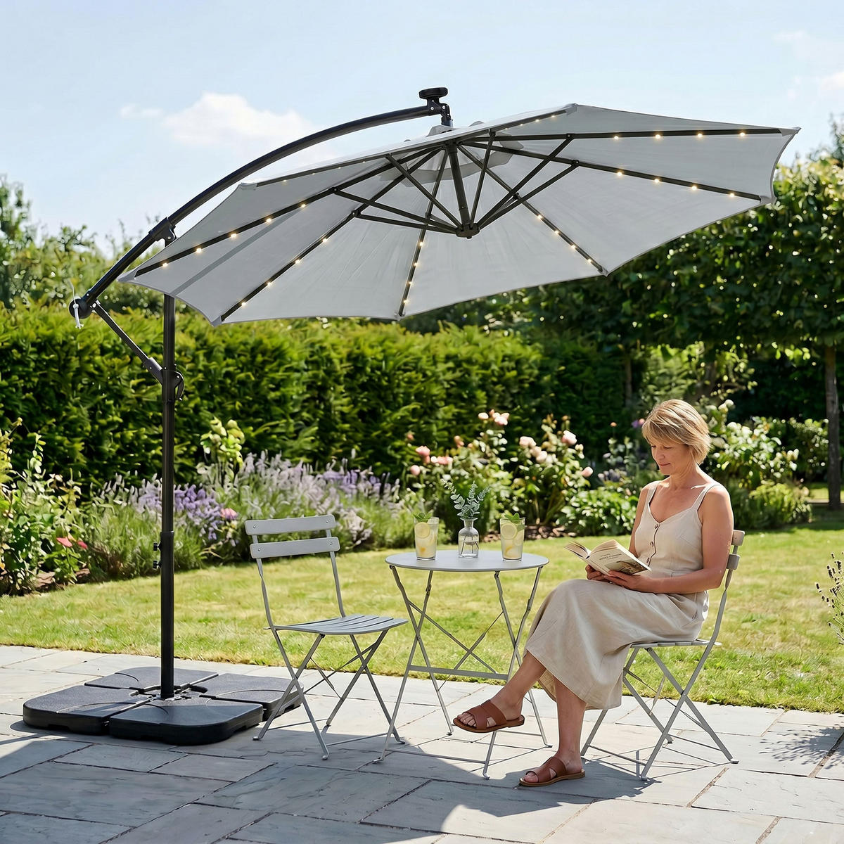 SONNENSCHRIM Grau 245/300 cm - Hellgrau/Schwarz, Metall (300/300cm) - Akord