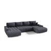 ECKSOFA U Form Bonari U, Dunkelgrau - Graphitfarben, Textil (185/85/350cm) - Meblito