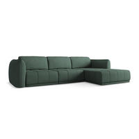 ECKSOFA Rechts Chenille Stoff Grün - Schwarz/Grün, Kunststoff/Textil (290/170cm) - Makamii