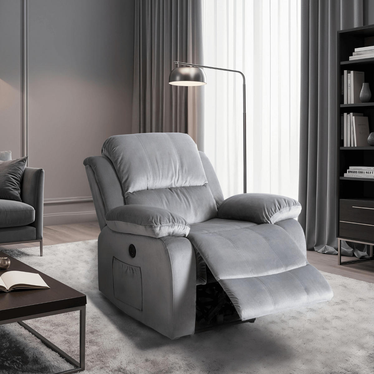 RELAXSESSEL ARON fürs Wohnzimmer Grau - Grau, Textil (53/101/88cm) - makarowski meble