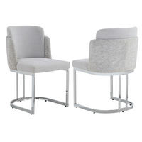 ESSZIMMERSTUHL 2er Set Chenille Hellgrau Silber Modern - Grau, Textil (61.5/86/53.5cm) - FLIEKS