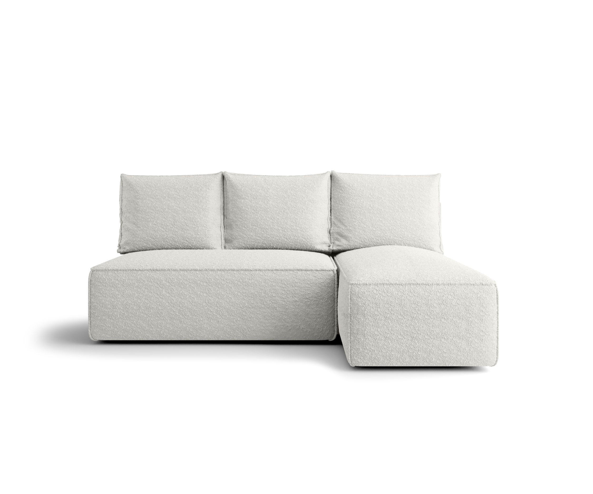 ECKSOFA mit Schlaffunktion SAVIO MINI Quelle 01 Rechts - Weiß, Textil (200/140cm) - Bedante