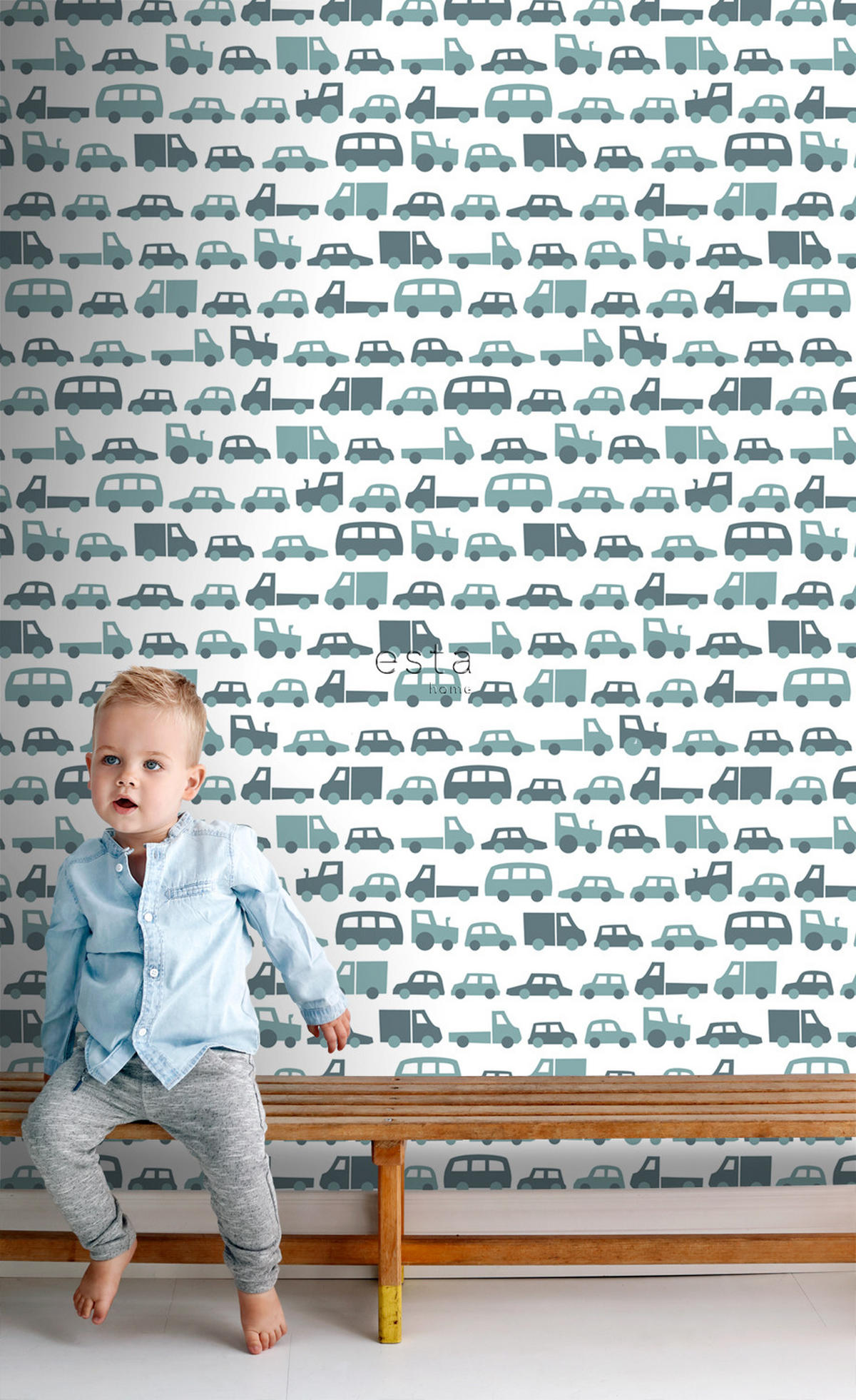 TAPETE Autos 53 cm x 10.05 m - Blau, Papier (53/0.1cm) - ESTAhome