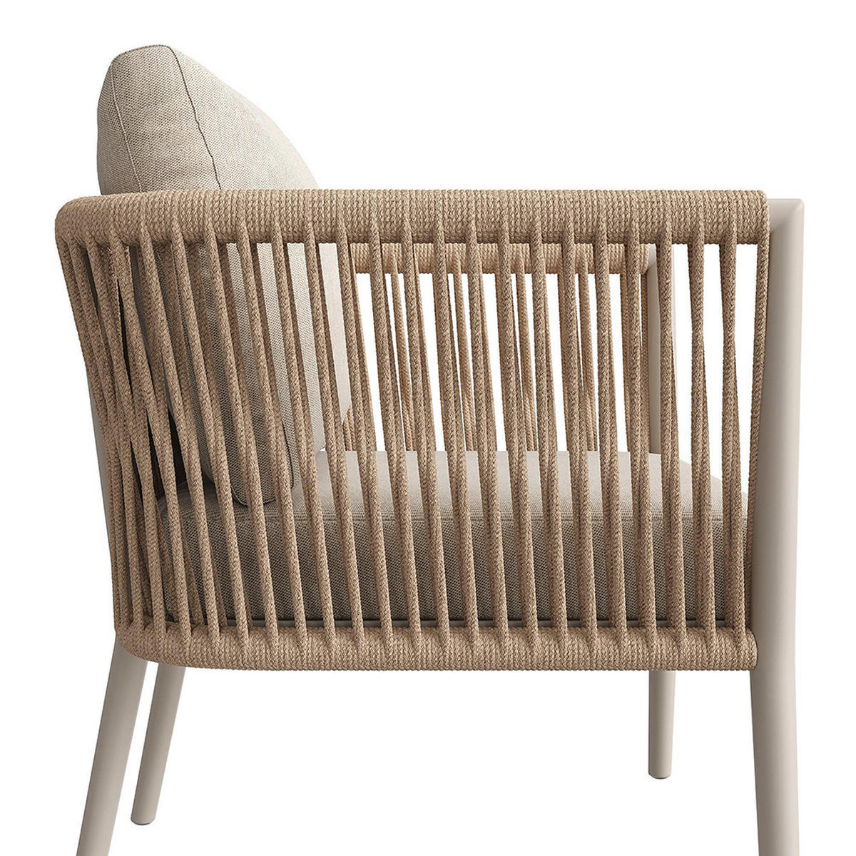 GARTENMÖBELSET 6-teiliges PE-rattan Sitzgruppe in Beige - Beige, Metall