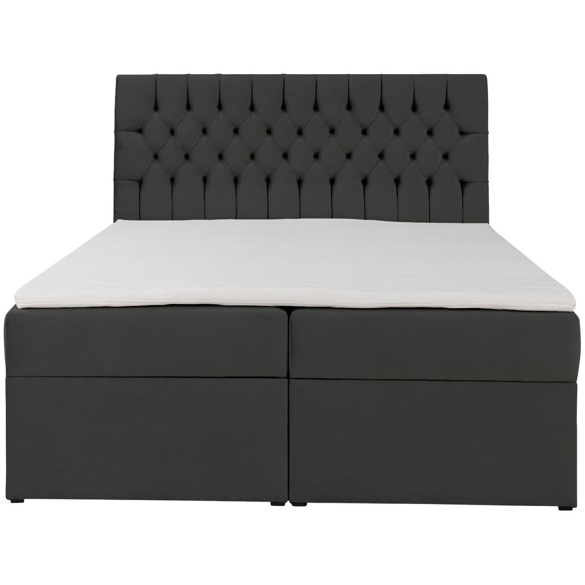 BOXBETT Daissy Dunkelgrau Samt 180x200 cm - Dunkelgrau, Textil (180/200cm) - Selsey