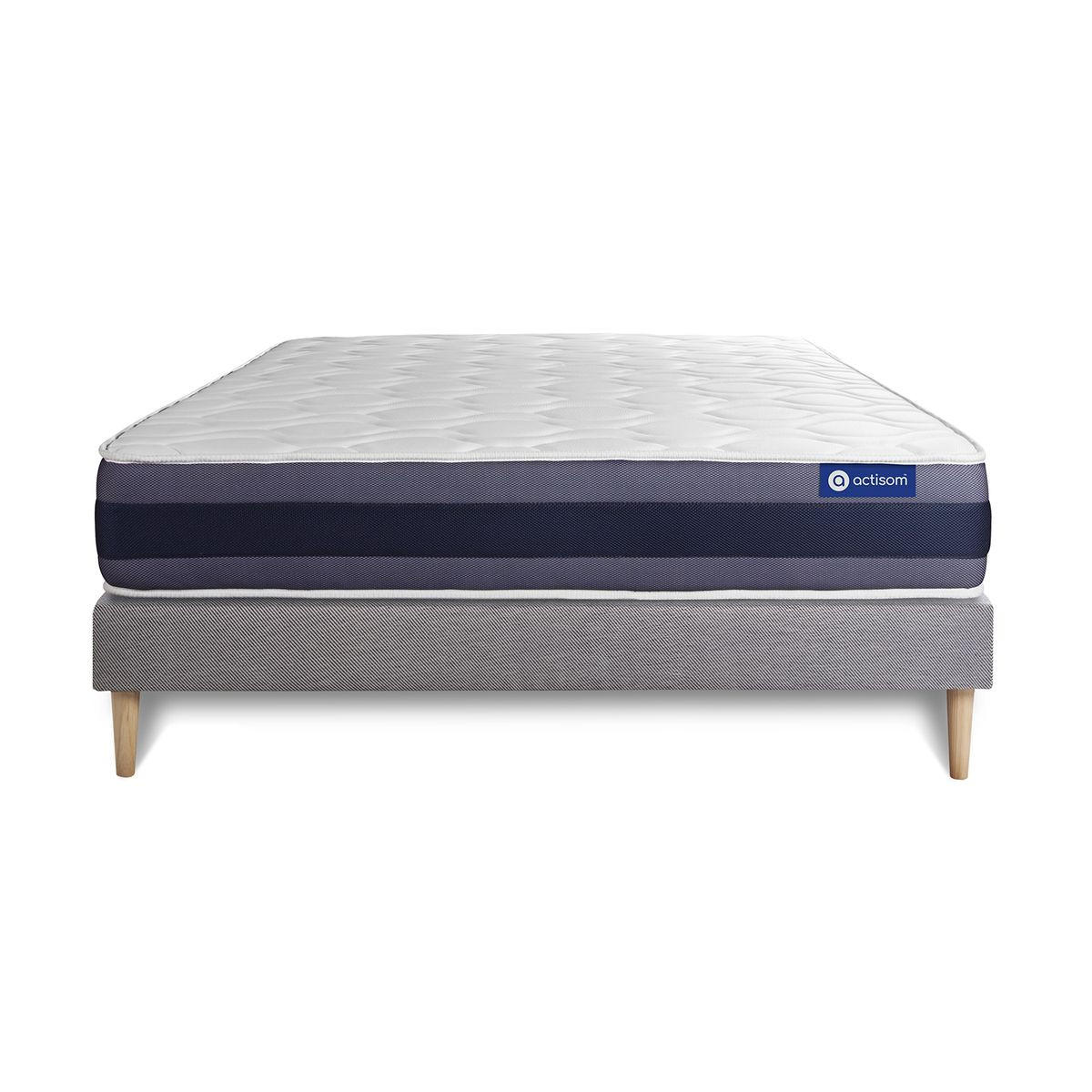 BETT Actimemo morpho Memory-Schaum 140 x 200 cm h1 - Kit Bettgestell Grau - Beige/Grau, Karton/Holz (140/200cm) - ACTISOM