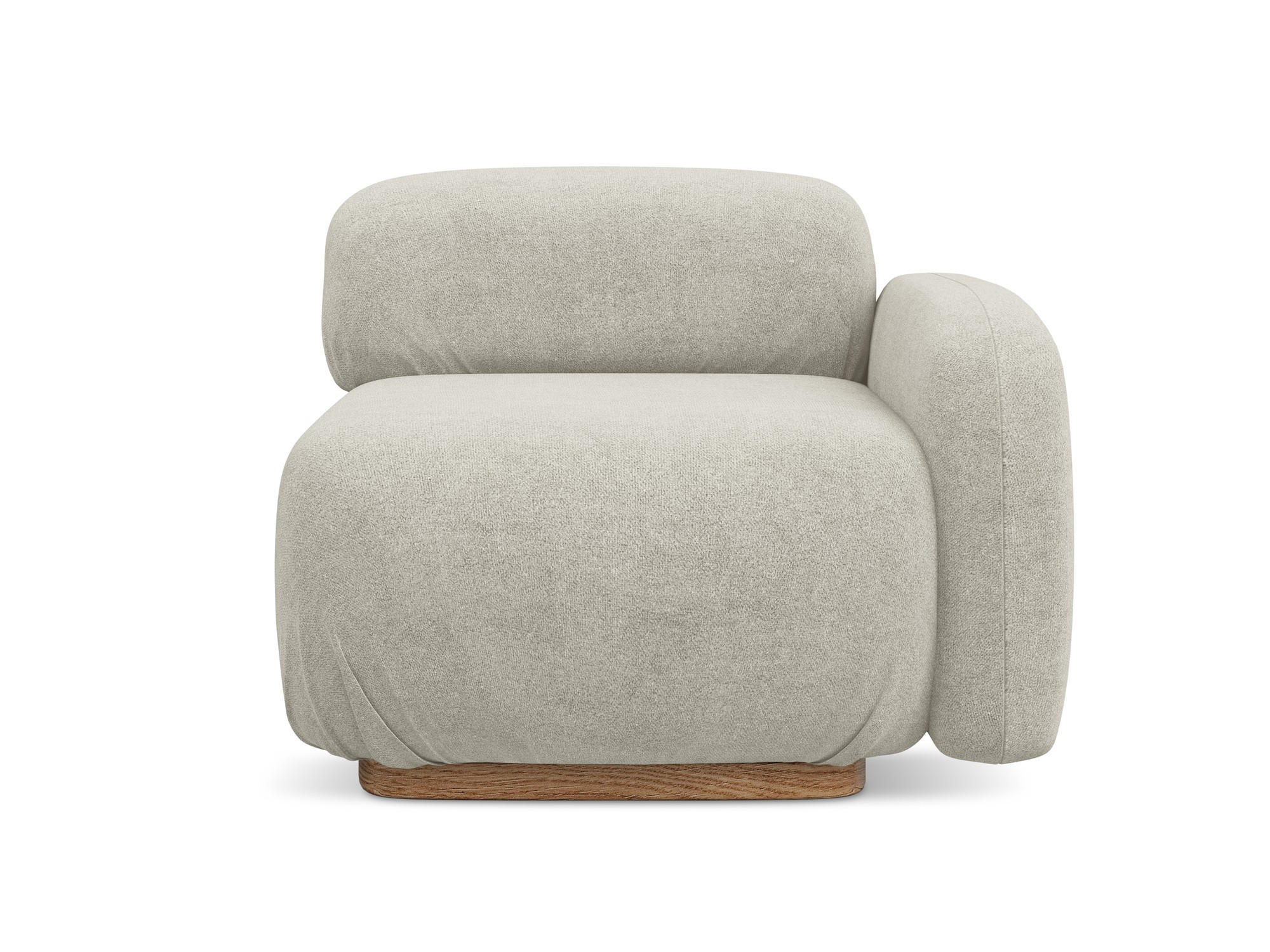 SOFAELEMENT Rechts Bouclé Stoff Beige - Beige/Creme, Holz/Textil (95/73/95cm) - Makamii