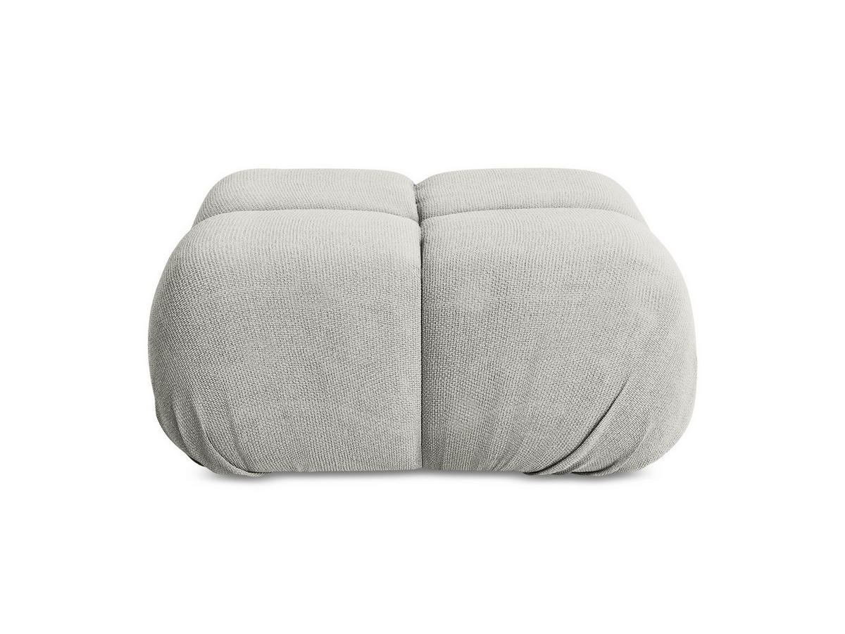 POUF Chenille Stoff Grau - Hellgrau/Schwarz, Kunststoff/Textil (95/41/95cm) - Makamii