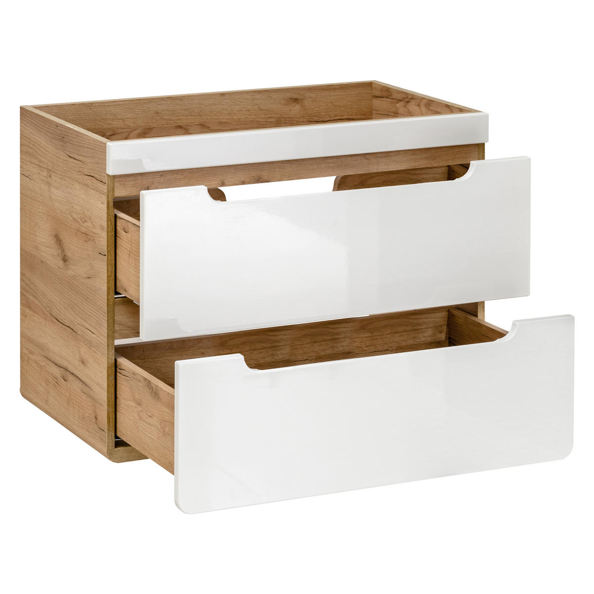 WASHTISCHKOMBI ARVIDA SET1 Eiche Weiß - Weiß, Glas/Holzwerkstoff (60/59/46cm) - Komodee