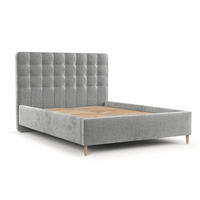 POLSTERBETT Paloma 120/200 cm Hellgrau im Lotta Stoff - Hellgrau/Naturfarben, Holz/Holzwerkstoff (120/200cm) - AltaBeds
