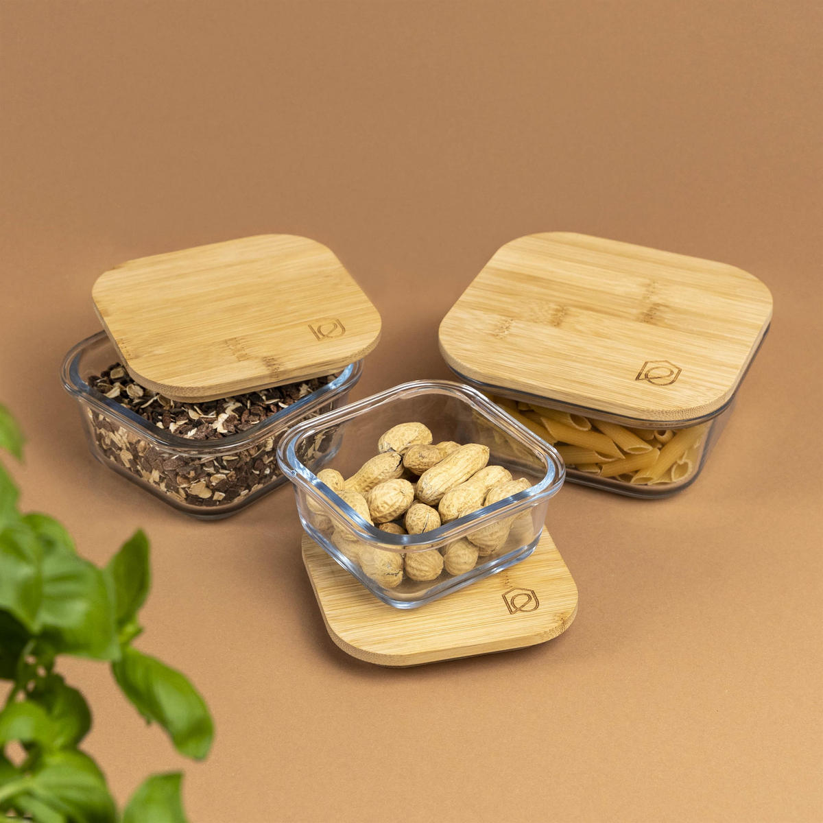 AUFBEWAHRUNGSDOSEN 3er-Set, weiß - Transparent, Glas (11/4/11cm) - eluno