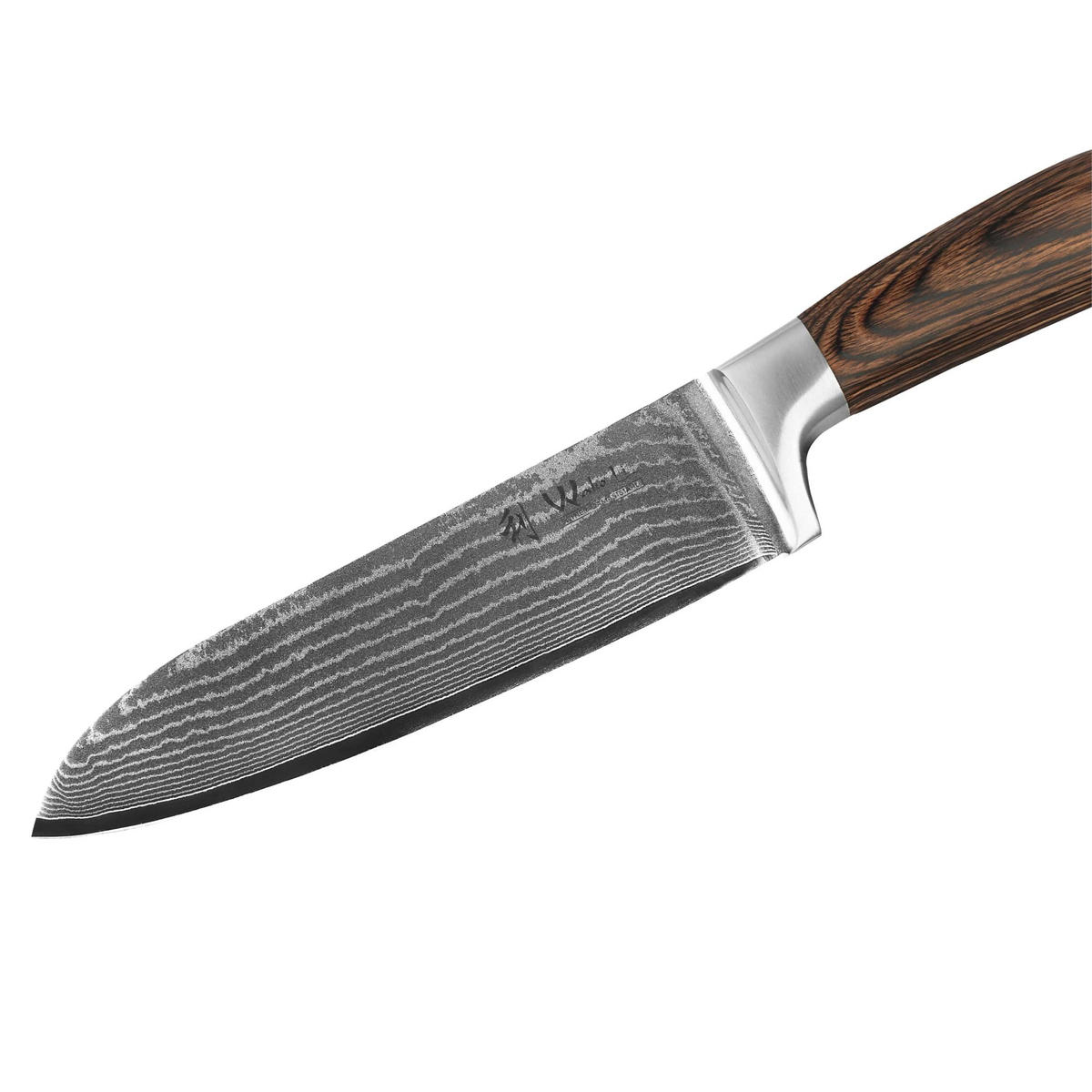 SANTOKUMESSER (klein) Edib Damast - Braun, Holz/Metall (23cm) - Wakoli