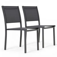 GARTENSTUHL 2-tlg., Grau - Grau, Metall (48/87/60cm) - Oviala