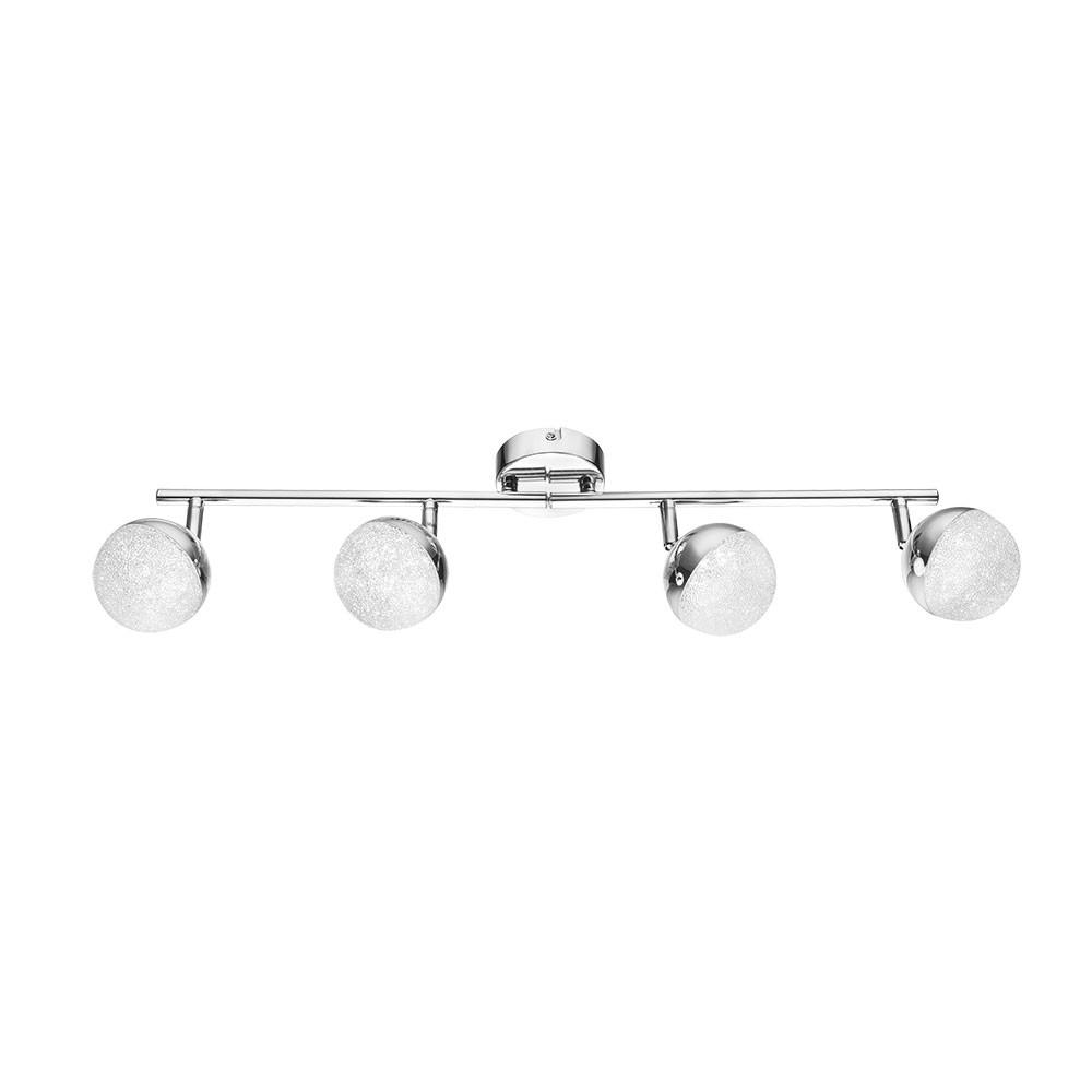 LED DECKENLEUCHTE Chrom Silber Kristalle - Silberfarben, Metall (60/8.5/17.5cm) - Globo Lighting