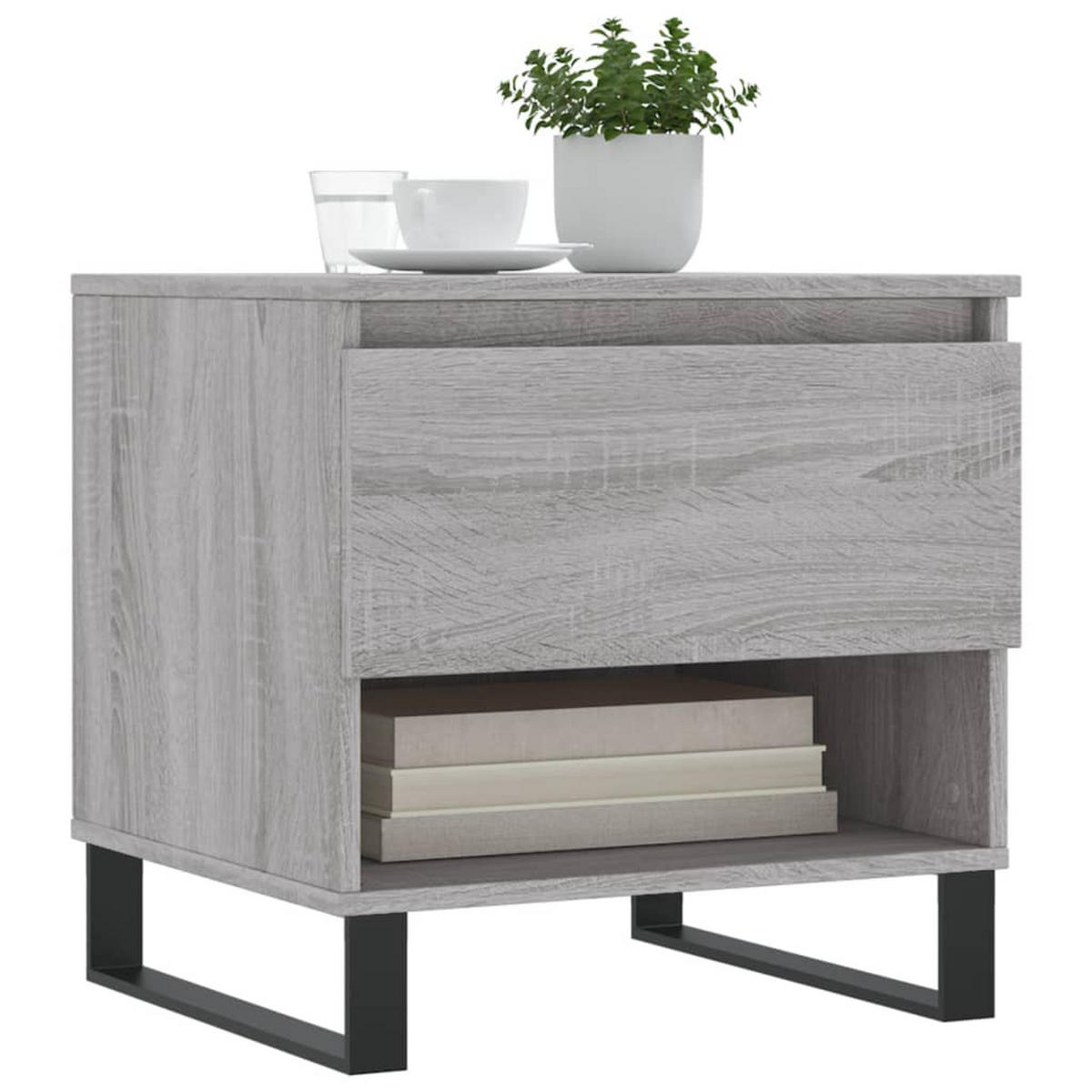 COUCHTISCHE 2 Stk. Grau Sonoma 50x46x50 cm Holzwerkstoff - Grau, Holzwerkstoff (50/46/50cm) - furnicato