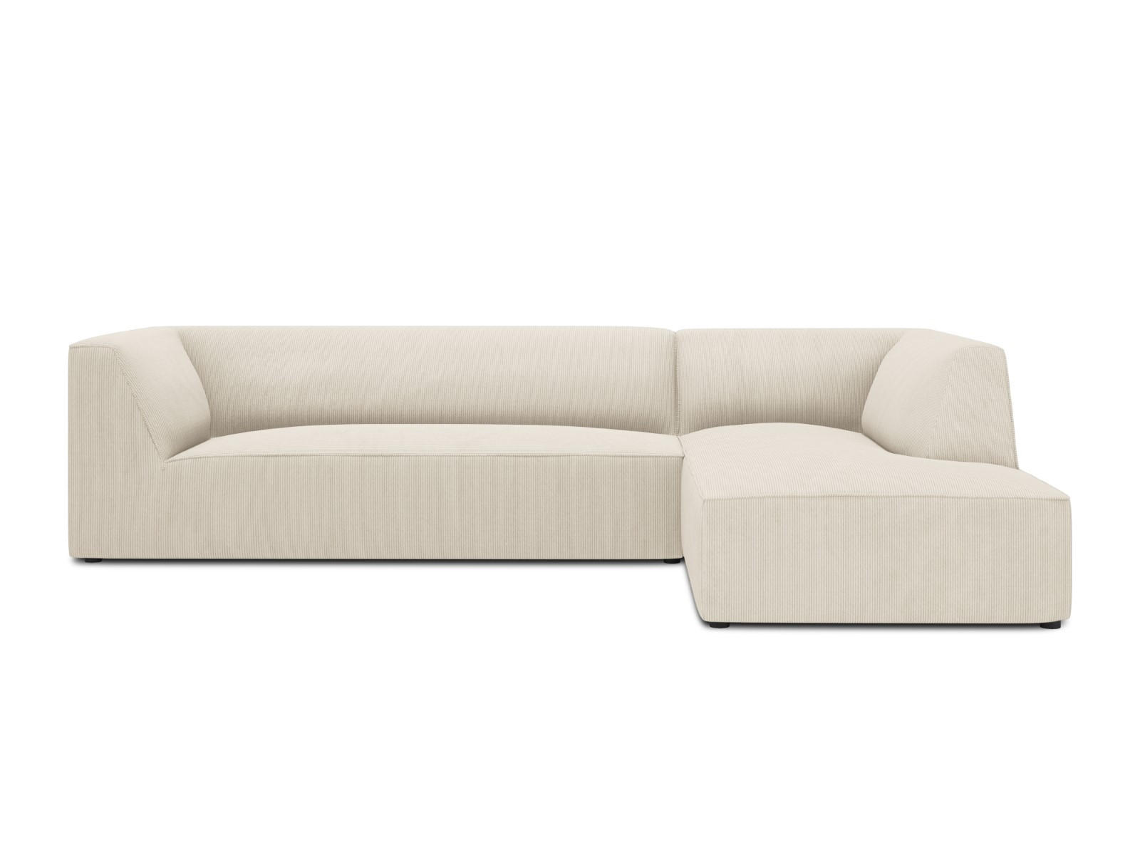 ECKSOFA rechts Ruby aus Cord leichtes beige 4 Sitzplätze - Creme, Textil (180/273cm) - Micadoni
