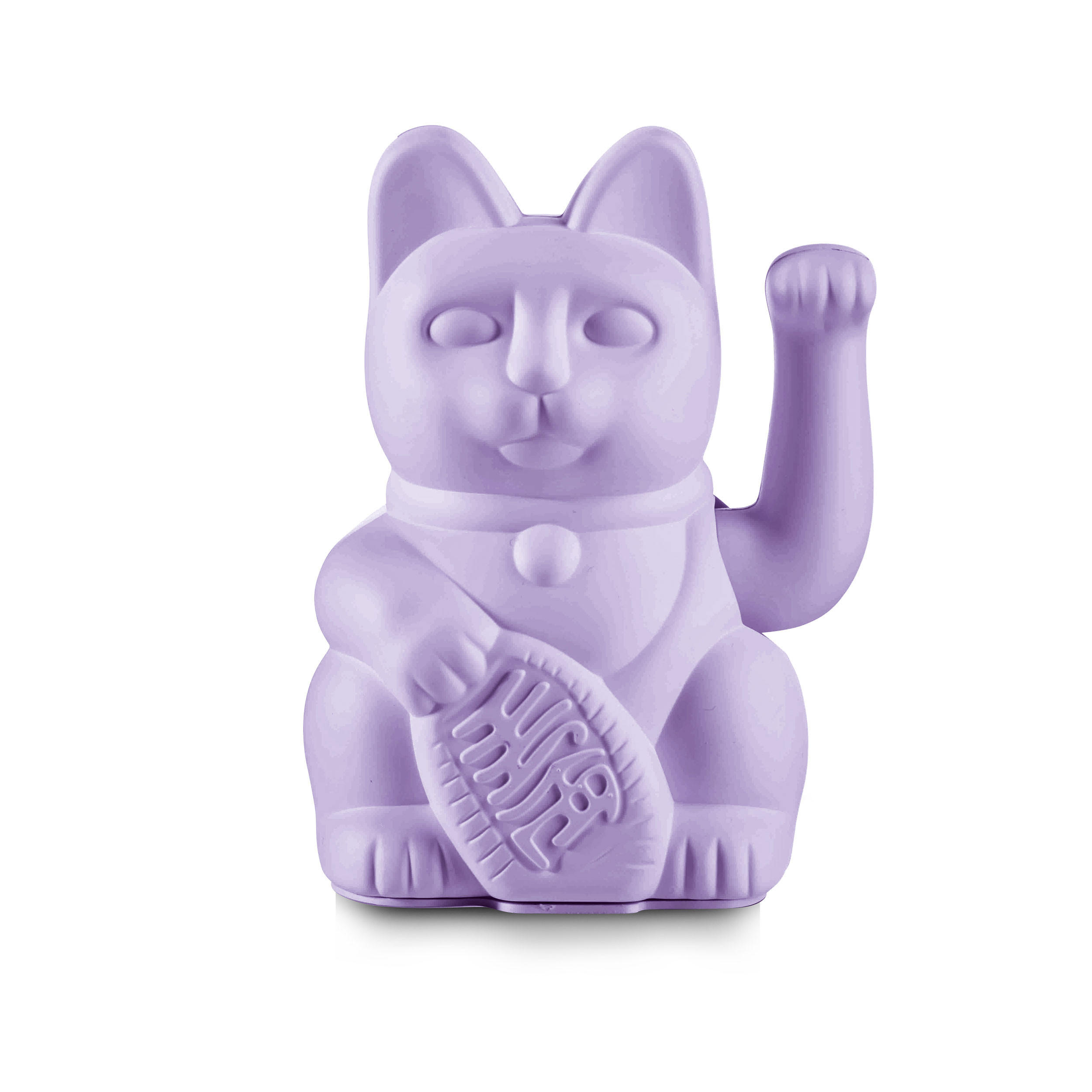 WINKEKATZE Lucky Cat Maneki Neko, Kunststoff, Lilac, 15 cm - Lila, Kunststoff (8.5/15/10.5cm) - Donkey Products